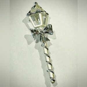 Vintage Signed AJC Holiday Lantern Light Post Christmas Holiday Brooch Pin